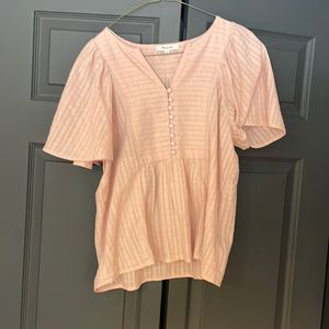 Madewell flutter sleeve button top